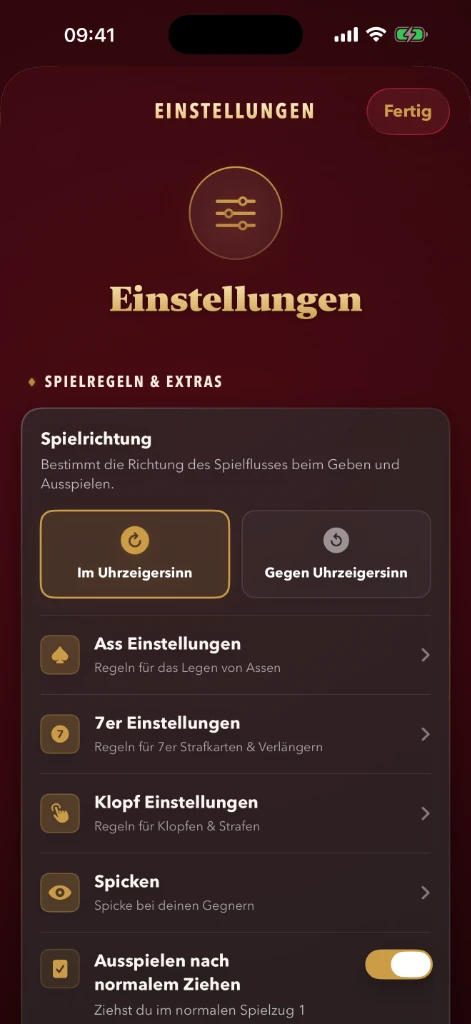 Neunerln Settings Screenshot